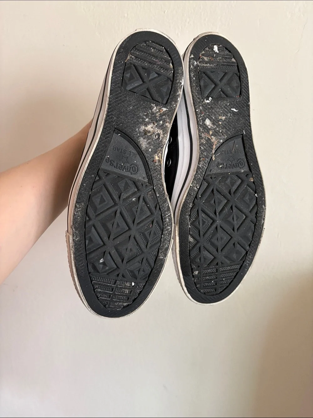 Converse All Star Black Mid-Rise Sneakers with White Soles - Picture 5 of 7